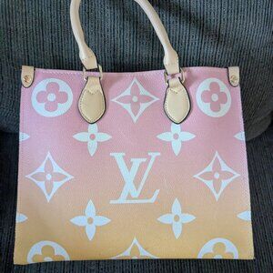 Louis Vuitton Pink and Yellow Tote Bag